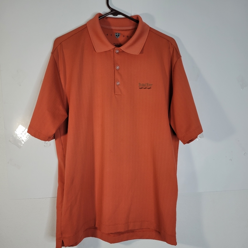 Mens Nike Golf Dry fit Polo Dismal River Embroidery Burnt Orange Size Medium